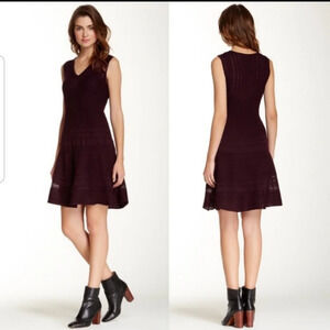 BB Dakota Aubergine Otis Maroon Knit Dress